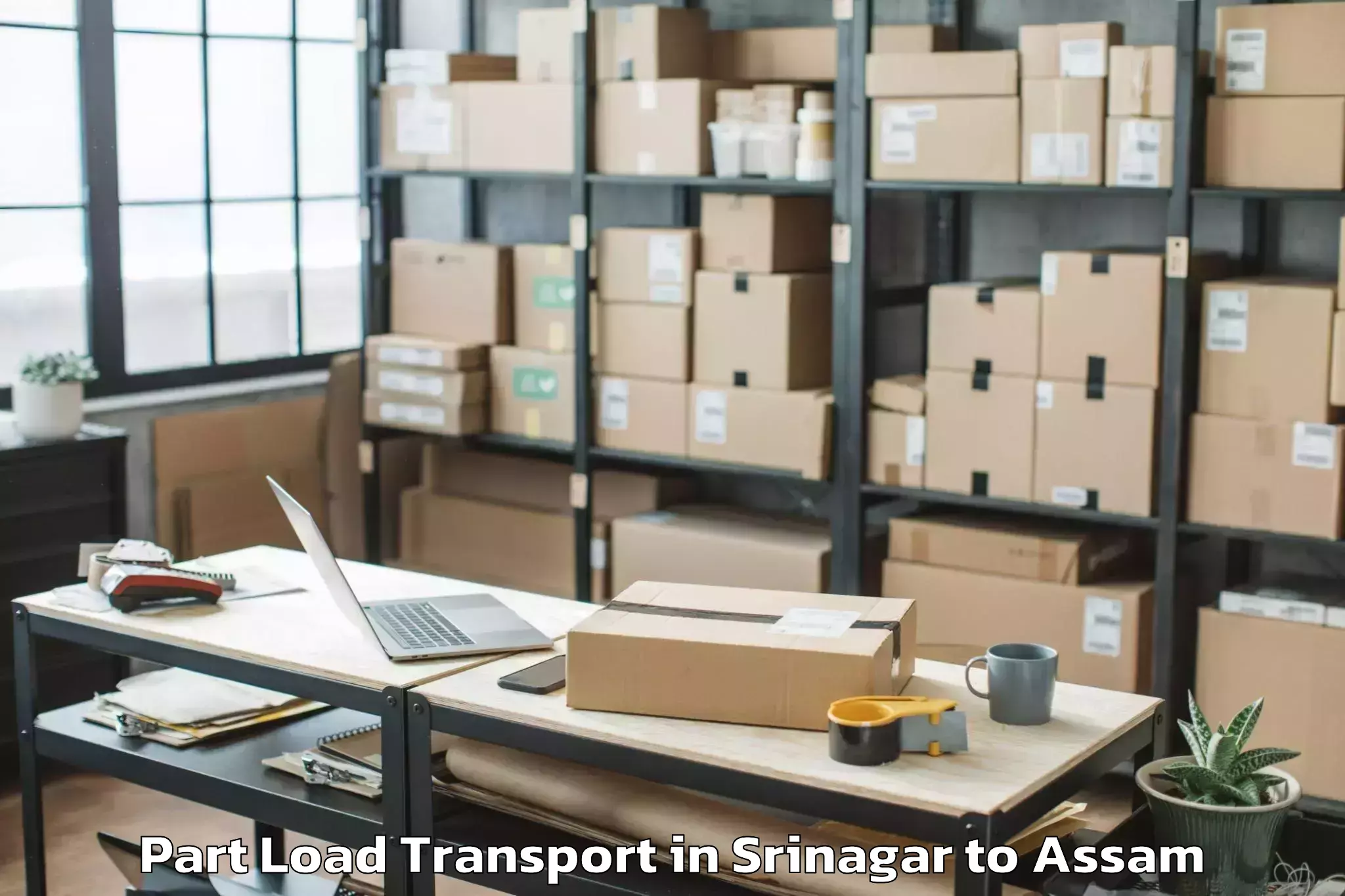 Book Srinagar to Sonari Part Load Transport